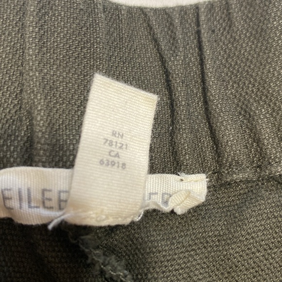 Eileen Fisher Forest Green Small Organic Cotton/Hemp Blend Boho Pants. - Picture 6 of 12